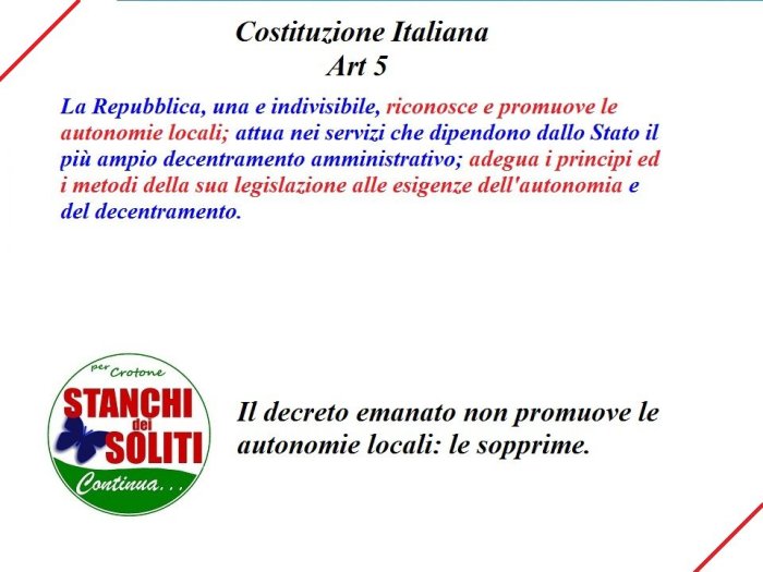 Soppressione province foto realizzata da Stanchi dei Soliti un anno fa